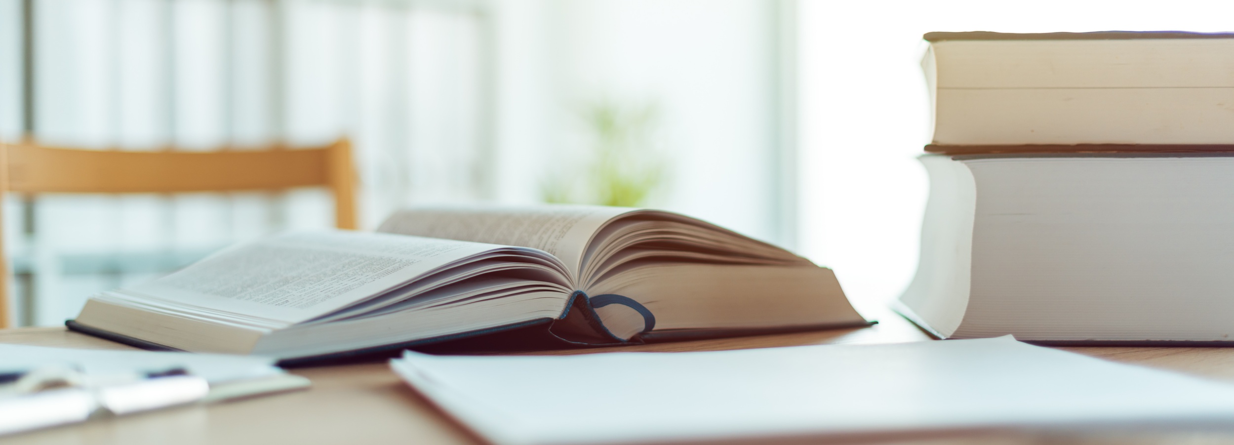 Gesetzesbücher liegen auf einem Schreibtisch